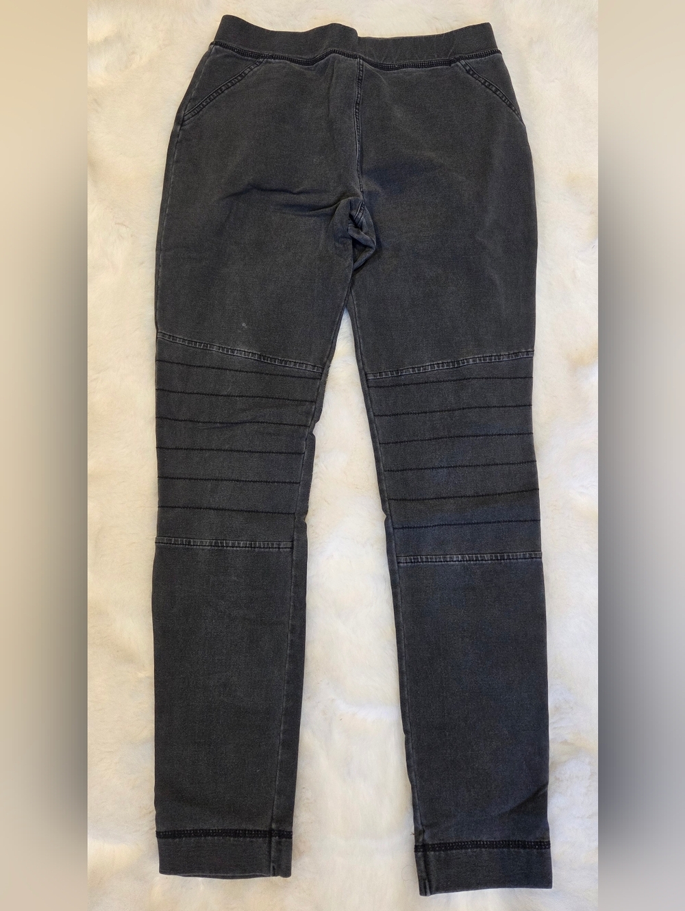 next Black Ribbed Knee Detail Skinny Jeans